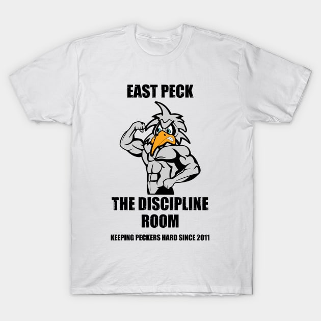 The Discipline Room (Black Text) T-Shirt by Roufxis